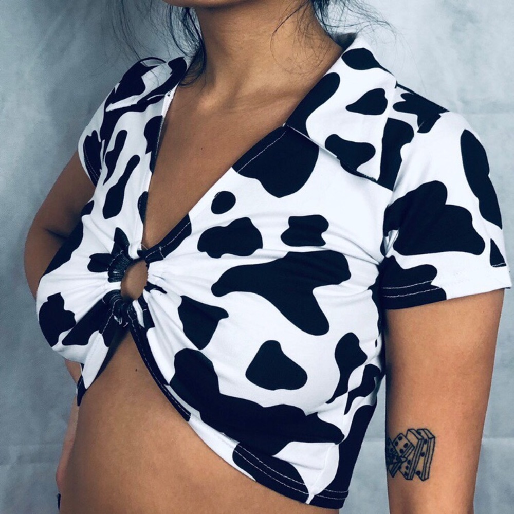Dolls Kill ‘Funk Therapy’ Cow Print Crop Top